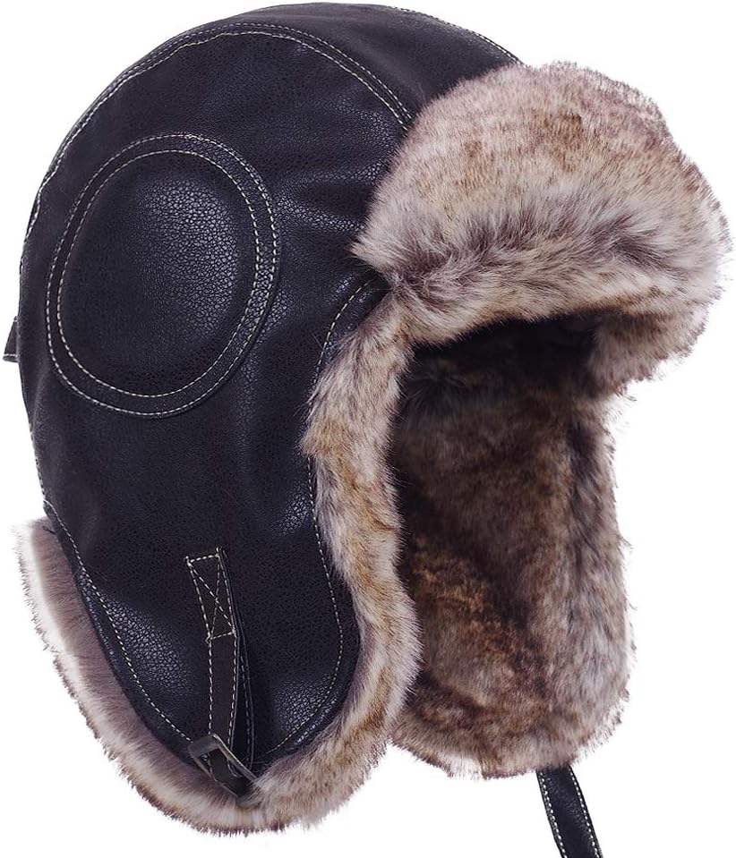 Russian Soviet Ushanka Cossack Aviator Bomber Hat Winter Fur Earflap Cap