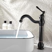 Robinet Lavabo Rétro Namuoto - Laiton, Pivot 360°, Mitigeur Single Hole, Style Vintage, Noir