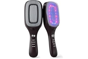 ‎TOUCHBEAUTY Touchbeauty Elektronische Laser-Haarbürste mit Rotlicht Blaulicht & Negativ-Ionen - Glättet Haarkamm, reduziert Fett & Haarausfall, kabellos, USB-C Ladung, tragbar, wasserdichte Bürstenzinken