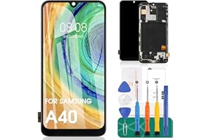 SRJTEK Für Samsung Galaxy A40 LCD-Bildschirm für Samsung A40 Bildschirm Ersatz A405 LCD Display SM-A405F Touch Digitizer Montage SM-A405FN,SM-A405FM,SM-A405S Reparat Kits(schwarz mit Rahmen)(Nicht Original)