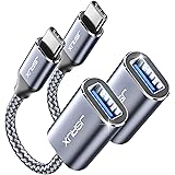 JSAUX Adapter USB C na USB [2 sztuki] OTG typu C na USB 3.0, kabel USB C kompatybilny z iPhone 15 Pro Max, iPad Pro 2022, Mac