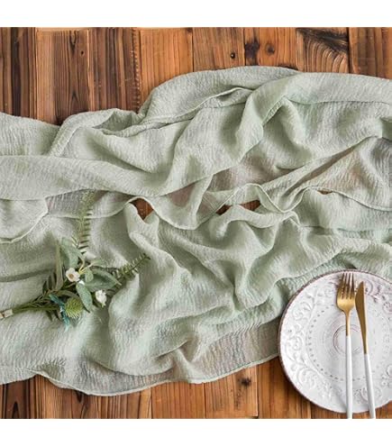Pesonlook Set van 4 beige kaasdoek tafelloper 51 x 300 cm rustieke gaasstof voor bruiloften, festivals, verjaardag, jubileum, afstuderen, diner, buitenfeesten