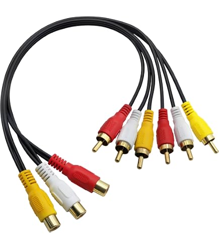 LEAGY Splitter RCA 3 Vie – Selettore Audio/video Con Cavo – Collega 3 Dispositivi (DVD, PS3, Xbox) Alla TV