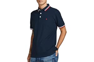 JACK & JONES Mens Paulos Tipped Pique Short Sleeve Polo