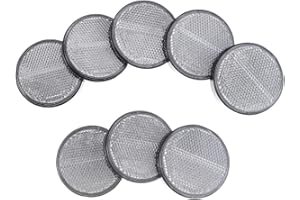 Eacalyc Reflectantes Remolque Redondo Blanco Catadioptrico Adhesivos Reflectores Traseros Circulares Reflectores Redondos para Remolque Bicicleta Camión o máquinas agrícolas Paquete de 8