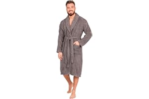 Adore Home Mens 100% Cotton Bathrobe Terry Towelling Shawl Collar Bath Robe Dressing Gown