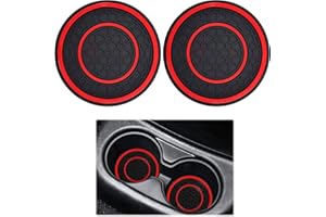 WATLIKEUP Car Cup Holder Coaster,2 PCS 2.75 Inch Anti-Slip Shockproof Car Coasters for Cup Holders,Car Cup Holder Insert Cup Mats,Universal Car Accessories Interior for Most Cars, SUV, Truck(Red)