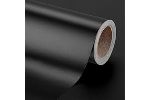 Wikadlik Rotolo di carta regalo nera opaca, 43 cm x 10 m, tinta unita, per Halloween, Natale, festa del papà, compleanno, bouquet fai da te