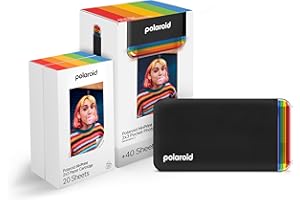 Polaroid Bundle Hi-Print+Papier - 2nd Generation - Imprimante Portable 2x3 connectée Bluetooth, imprimante à Sublimation - Noir