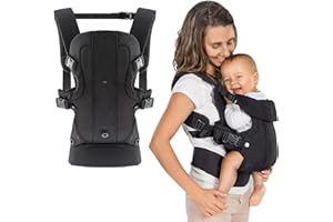 Fillikid Marsupio Neonato 0-36 Mesi 4 in 1 - Fronte Mamma, Schiena, Fronte Strada, Marsupio Ergonomico Neonati da 3,5 a 15 kg - Nero