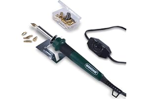 WINONS Taglierina Professionale per Plastica con Regolatore di Temperatura WHK0006,Taglia Polistirolo a Filo Caldo Professionale con Pirografo e Saldatore a Stagno Ugelli (Kit da 26)