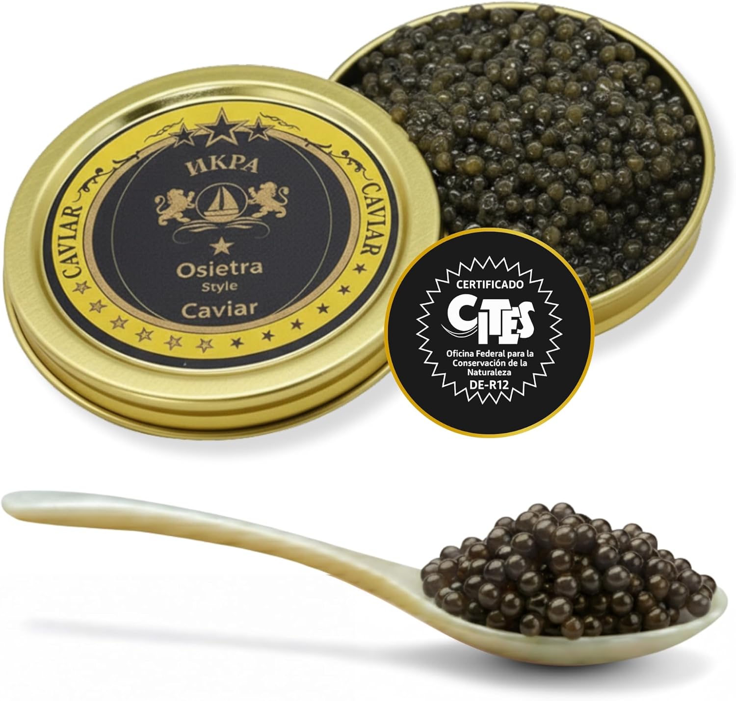Osietra Kaviar Select - Cuchara de nácar (125 g) Cría de la UE