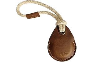 NY NEYYOS NEYYOS - Airtag Anhänger aus Echtem Leder, Air Tag Tracker, Hülle Tragbar & Schlüsselanhänger, Schutzhülle Schlüsselfinder, Holder, Keychain Halter Case für Schlusselbund (Braun, A)