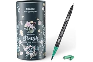‎OHUHU Ohuhu Filzstifte 60 Farben – Dual Brush Pen Set mit Pinsel- & Feinspitze, Wasserbasierte Pinselmarker für Künstler & Erwachsene – Ideal für Bullet Journal, Kalligraphie, Handlettering (Maui Serie)