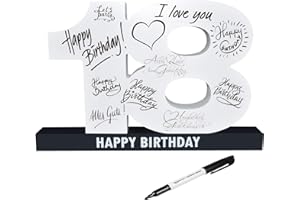 CREOFANT XL Gästebuch 18. Geburtstag · Gästebuch Happy Birthday · 37 x 24 x 4 cm · 18. Geburtstagsgeschenk · Geschenkidee 18 Geburtstag