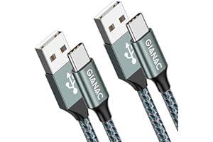 GIANAC Cable USB Tipo C, [2Pack 3M] 3.1A Cargador Tipo C Nylon Trenzado Carga Rápida y Sincronización Cable USB C para Samsung S10/S9/S8/Note 10/Note 9, Huawei P30/P20/Mate 20,Xperia XZ