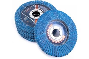 SI FANG Premium Curve Flap Disc 60 Körnung, 115x22.2 mm Winkelschleifer Schleifscheiben Fächerrad, 4 1/2 Zoll U-Type Round Zirconia Abrasive for Grinding, Sanding, Metal Weld Removal -2 Stück