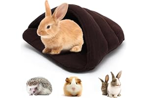 JODSEN Lit de Cochon d'Inde Lit de Hamster Sac de Couchage Grotte Nid Coussin doux Chauds Maison de Cochon d'Inde Animal de Compagnie Hiver Literie Cage Accessoires pour Petit Animal Écureuil (Marron Foncé)