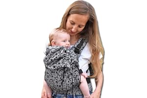BABYMONKEY Regolo Baby Monkey Marsupio ergonomico, porta bebe, stelle nero, zaino porta bambino e neonato (2-48 mesi)