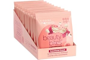 ‎BIOGENA MOMENTS FUNCTIONAL TASTE FOR FANCY MOMENTS Biogena Moments Beauty Bites - 10er-Pack - Weiße Kokosmandelcreme Vegane Snacks, Gluten- und Palmölfrei, mit Vitaminen A, E, Biotin, Zink & veganer Hyaluronsäure für strahlende Haut | 135 kcal
