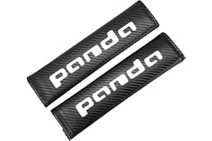 CYSJ 2 Pezzi Imbottiture per Cintura Sicurezza Auto per Fi-at Accessori Styling Interni, Coperture di Protezione per Le Spalle Comfort in Fibra di Carbonio,Black