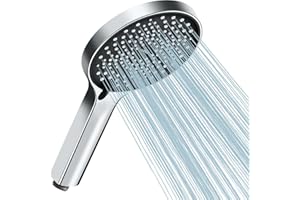 Cobbe Soffione per Doccia, Doccino per Doccia a Risparmio Energetico, Grande Soffione a Pioggia, Aumento Della Pressione, Doccione per Doccia con 3 Tipi di Getto, Nero/Cromato