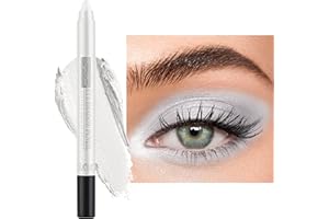 BELIKY GIRL Perlglanz-Seidenraupen-Lidschatten-Stift, dauerhaft wasserdicht und nicht blühend, glänzender Perlglanz-Gelstift, 12-farbiger Lidschatten-Stift (Perlweiss)