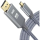 1m Micro HDMI to HDMI Cable 【Aluminum Alloy&Gold-Plated】- Snowkids 4K@60Hz Micro HDMI Cable Support 3D UHD Nylon Braided Lead