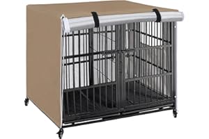 OUUTMEE Copertura per gabbia per cani adatta per gabbie per cani da 122 cm, impermeabile in tessuto Oxford 210D, copertura antivento per gabbia per cani per animali domestici, protezione interna ed