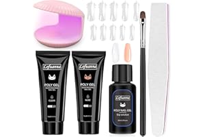 LOFUANNA Poly Gel Slip Solution 80ML-Kit Profesional de Poly gel Slip Solution Para Gel Extensor, Gel Constructor, Uñas UV/LED, Solución Líquida Con Pincel para Uñas y Cristal Acrílico (POLYGEL)