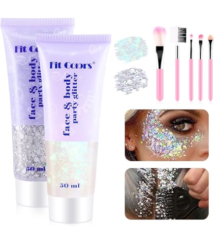 GL-Turelifes Body Glitter Gel – Roll-on Mit Holografischem Glitzer, Ideal Für Festivals & Partys