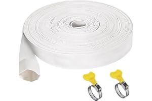 Druuzyl Manguera Plana Largo 10mx1 Pulgadas Manguera de Tejido Manguera de Bomberos Manguera de Evacuación para Bomba de Agua Sumergible o Bomba Aguas Sucias Manguera Ligera y Duradera