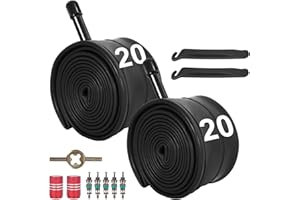 RUTU Tubes de vélo de 20 Pouces, Chambre à air de vélo très résistante Compatible avec 20 x 1.75/1.95/2.0/2.125/2.25/2.30/2.35/2.40 Chambres à air (2 Pack)