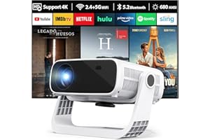 ZDK Vidéoprojecteur 2025 Nouveau [Système Android 12] | Full HD 1080P Natif Compatible 4K | 680 ANSI Haut Luminosité | Applications Intégrées | Mise en Keystone Automatique | Compatible avec PS5/Xbox.