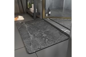 LeKuni Antypoślizgowy dywanik łazienkowy, nadaje się do prania, szybkoschnący, 40 x 60 cm, ziemia okrzemkowa, antypoślizgowa, nadaje się do prania, szybkoschnący, chłonny, szary, Islandais