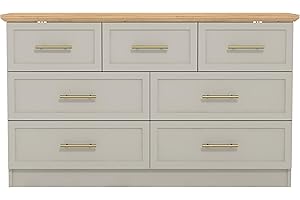 Galano Cleverton 3+4 Drawer Chest - Chest of Drawers with Storage for Bedroom - Closet Organizers and Storage Cabinet for Hallway, Entryway (Light Grey/Oak)