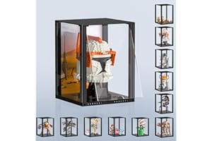 BRIKSMAX Caja expositora de acrílico para Cascos Lego coleccionables, Vitrina Transparente montada con Cubierta Antipolvo, con cartón Impreso (7,7 x 7,7 x 10 Pulgadas)