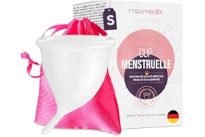 Cup Menstruelle Taille S – 25 ml – Sans BPA - Sans Fuite MaxMedix | Coupe Menstruelle Souple 100% Silicone Médical au Design Breveté en Allemagne avec Sac Hygiénique de Transport – Réutilisable
