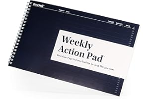 BESTSELF CO. Weekly Action Pad by BestSelf — ToDo Notepad Planning Tool Designed to Optimize Your Week, Effectively Manage Tasks, Boost Productivity and Maximize Results - 52 Tear Off 11” x 7” Sheets