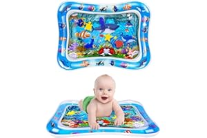 Zenovate Tapis Eau Bebe Eveil, Tapis d'eau Bébé Gonflable, Tummy Time Tapis d'eau Eveille Bebe Gonflé pour Tout-Petits, Jouet Bebe 3 6 9 12 Mois