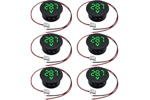 VEGENA 6 pcs Voltmètre numérique DC, affichage LED, étanche, testeur de tension pour voiture/moto/marine/camion/bateau, protection anti-connexion,