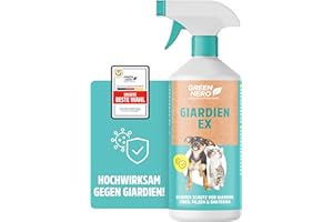 Green Hero Giardien EX Desinfektionsmittel Spray für Hund & Katze 500ml | Hochwirksam gegen Giardien, Bakterien, Viren & Pilzen | Dermatologisch getestet zur Desinfektion von Tieren und Umgebung