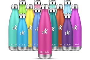 ‎KOLLYKOLLA KollyKolla Thermosflasche,Trinkflasche Edelstahl 350ml, 500ml, 650ml,750ml-Auslaufsicher Thermoskanne, BPA-Frei Wasserflasche für Kinder, Sprudel, Sport, Uni, Schule, Fitness, Outdoor, Camping