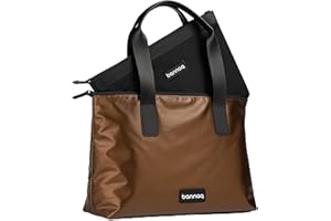 bannaq Bolso Mujer Impermeable con Organizador Extraíble, Bolso Universidad Mujer con capacidad para Ordenador Portátil hasta 15,6 pulgadas, Bolsos para Universitarias, Regala esta Navidad