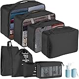 Jsdoin Organizer Valigia Viaggio, Set di 9 Packing Cubes, Set da Viaggio Accessori Utili Organizer per Valigie Kit Viaggio Ad