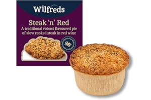 Wilfreds Delicious Expertly Made Classic Steak and Red Wine Pie - 6 x 270g Deep Filled Pies, Slow-cooked Tender Steak in Rich Sauce, Award-Winning meat pies, Conveniently Delivered to Your Door