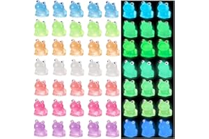 Aikeis 35 mini ranas luminosas de resina en miniatura, para decoración de casa de muñecas, decoración de acuario, 7 colores