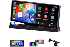 Jansite Pantalla Carplay Cocho Android Auto con Soporte Personalizado 10,26 Pulg Navegador GPS Coche Pantalla Carplay con Bluetooth Siri/GOO-gle