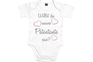 Mister Merchandise Baby Body Willst du meine Patentante sein? Strampler liebevoll bedruckt Pate Patenschaft Taufe Weiß, 0-3