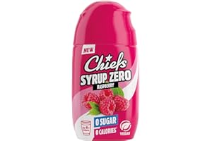 ‎CHIEFS CHIEFS Syrup Zero, Himbeere, 65ml, für mehr als 8l Fertiggetränk, Sirup zuckerfrei mit echten Fruchtextrakten, vegan, zero Kalorien, made in Germany